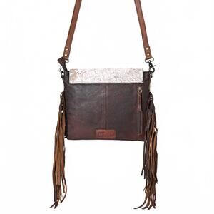 NEW OHLAY women's floral embossed crossbody bag in brown